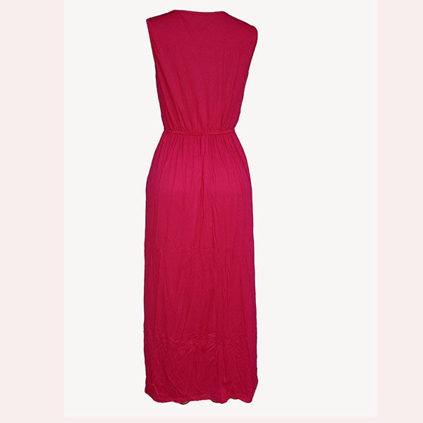 Women's long armless dress-Pink. - Image 2