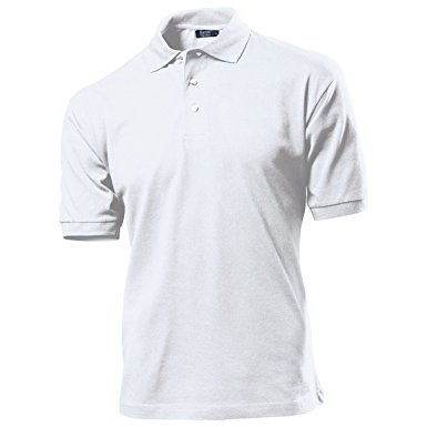 Men's short sleeved polo t shirt-White. - Image 3