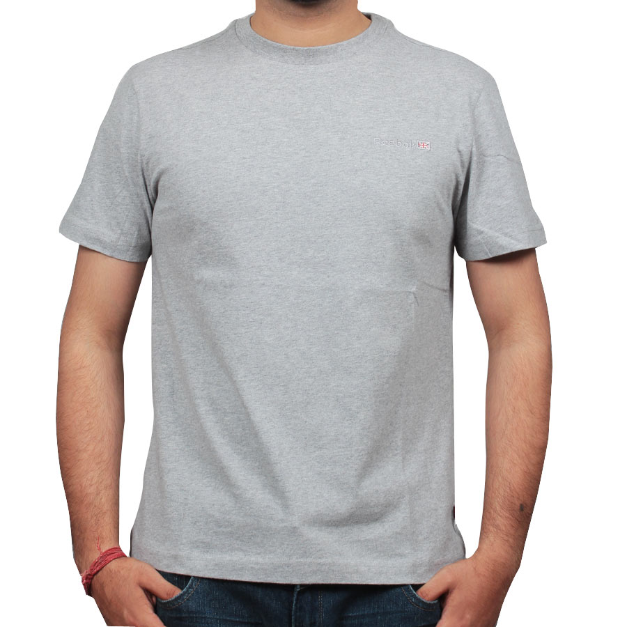 Gray round shop neck t shirt