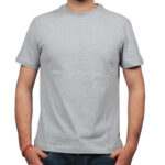 Men's short sleeved round neck t shirt-Grey - Image 4