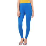 Women's cotton plain leggings-Royal Blue.