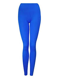 Women's cotton plain leggings-Royal Blue. - Image 3