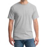 Men's short sleeved round neck t shirt-Grey - Image 3