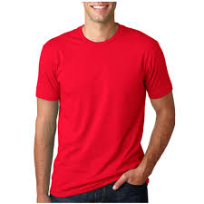 Plain round neck short sleeved tshirt-Red - Image 4