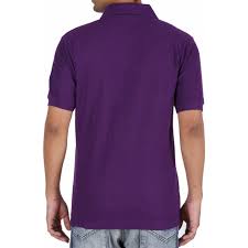 Men's plain polo t shirt-Purple. - Image 2