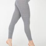 Women's plain cotton legging-Grey. - Image 2