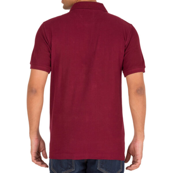 Men's plain polo t shirt-Maroon. - Image 2