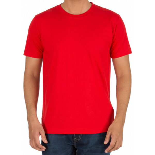 Plain round neck short sleeved tshirt-Red