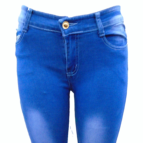 Women's fancy denim jeans-Blue. - Image 3