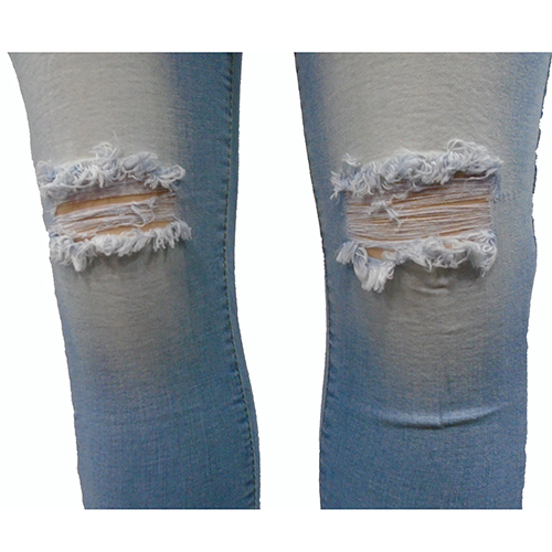 Women's damaged denim jeans-Light Blue. - Image 5