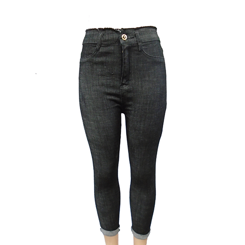 Women's fancy denim jeans-Black.