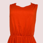 Women's sleeveless maxi dresses-Orange. - Image 2