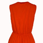 Women's sleeveless maxi dresses-Orange. - Image 3