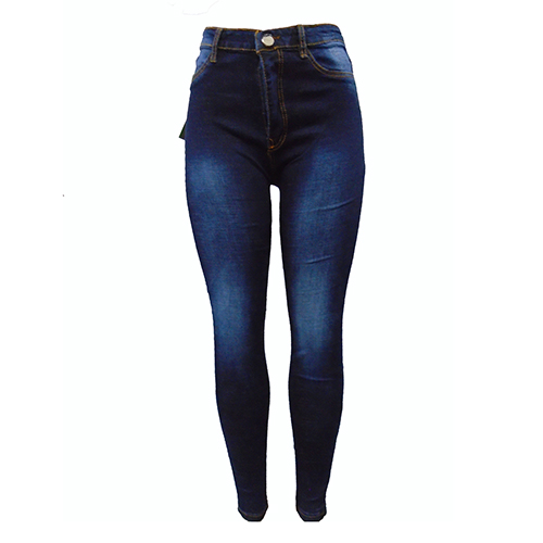 Women's fancy faded denim jean trousers-Blue.