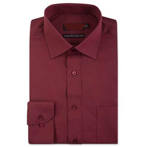 Men's classic long sleeved shirts-Maroon. - Image 2