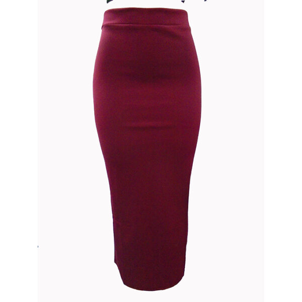 Women's plain long skirts with back slit-Maroon.