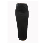Women's plain long skirts-Black.