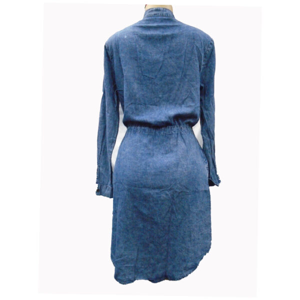 Women's classy denim dress top-Light Blue. - Image 3