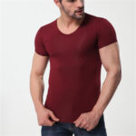 Men's body tight under shirt-Maroon.