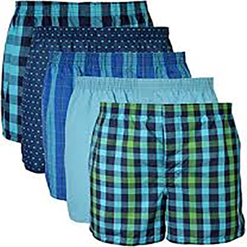 5 Pack men's boxers-Assorted colors.