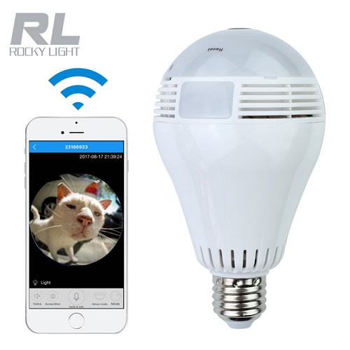 Wi-Fi Led bulb with smart surveillance camera.