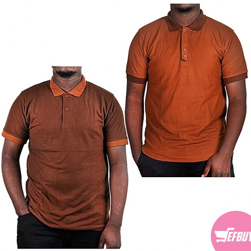 Two Pack Polo T-Shirts - Brown,Chocolate Brown.