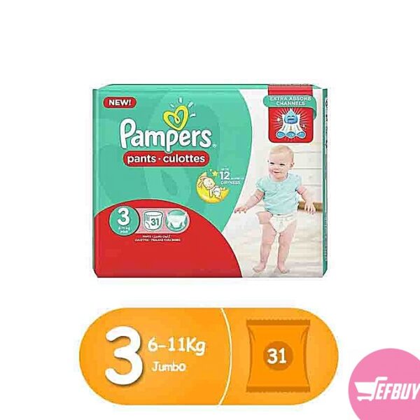 Pampers pants high count -S3 (6 -11Kg) 31 pcs .Midi