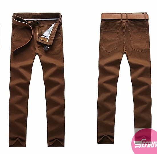 Men's khaki trousers-coffee brown