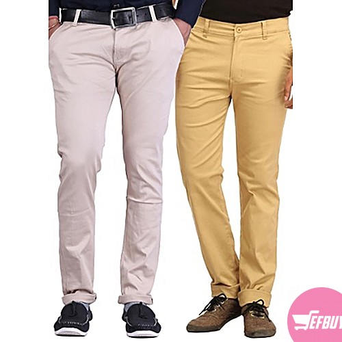 2 pack men's khaki trousers