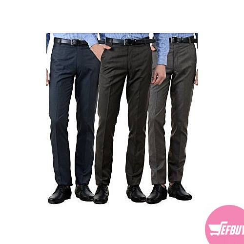 3 pack formal trousers for men