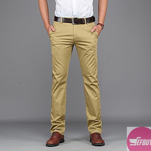 Fitting men khaki pants - brown