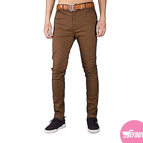 men's french pocket khaki pants -brown