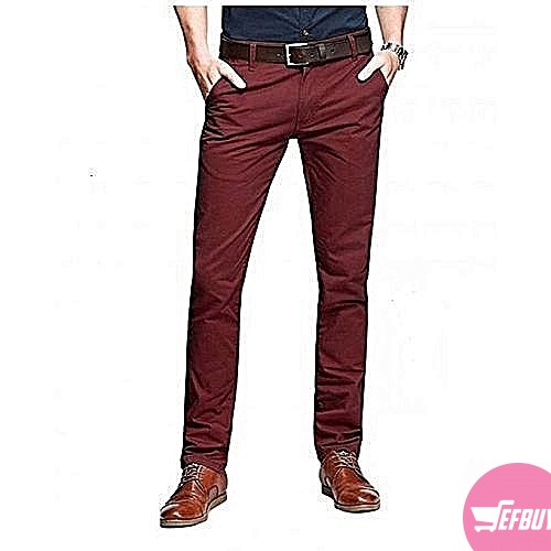 Men's fit khaki pants - maroon