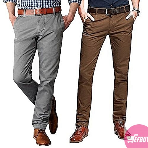 2 pack men's khaki trousers