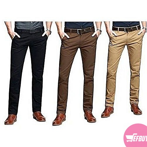 Men's 3 pack khaki trousers