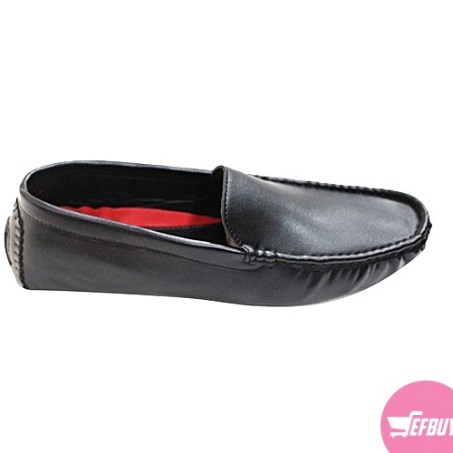 Men's mocassin shoes- black - Image 2