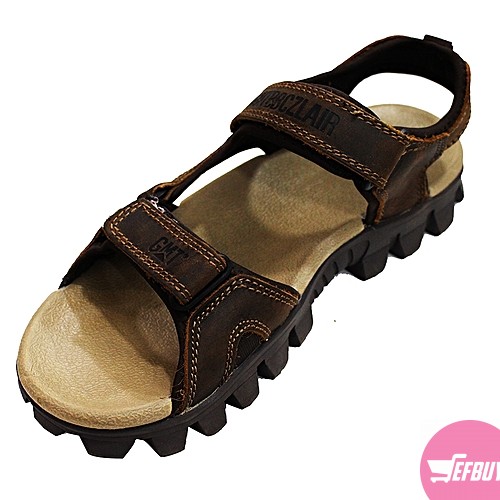 Men's flat open shoes- brown - Image 2