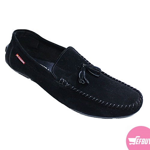 Men's mocassin shoes- black - Image 2