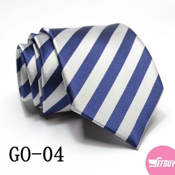 Classic stiped men's ties-Navy Blue,white.