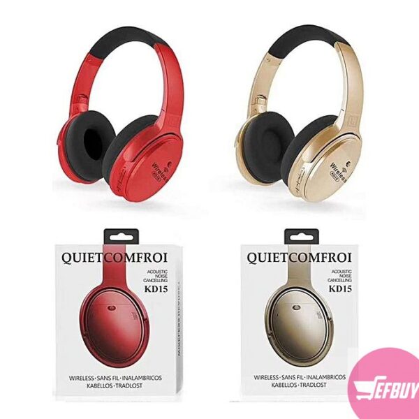 KD15 FM, MP3, TF Card Support Wireless Headset Noise Cancelling Headphone - Color May Vary