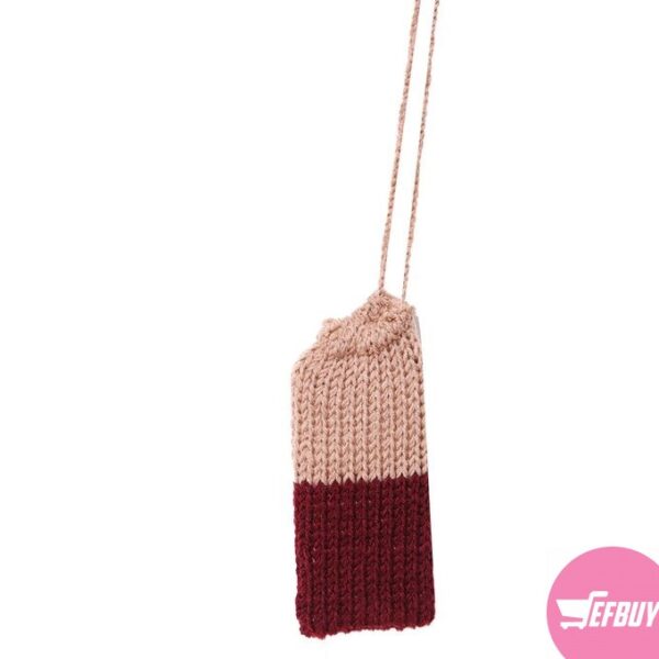 Phone Bags With Strings - Beize And Maroon