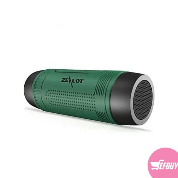 ZEALOT S1 Portable Waterproof Wireless Bluetooth Speakers with Emergency Torchlight, TF Card Music Player - Green,Black