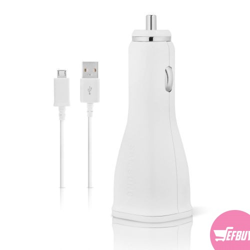 New FAST Adaptive Port Rapid Car Charger +3 Foot Data Cable. Galaxy S6edge - White