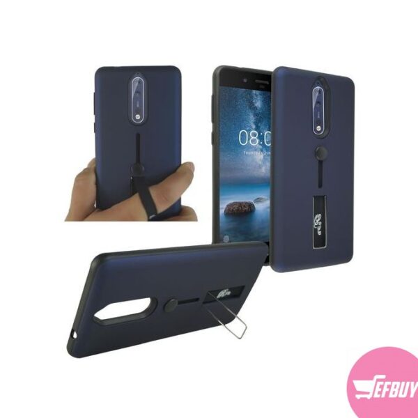 New Genuine Shock Proof Stand Phone Case Cover For Nokia 6 - Black