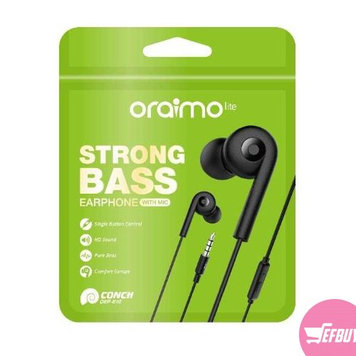 OEP-E10 Strong Bass Earphones With Mic - Black