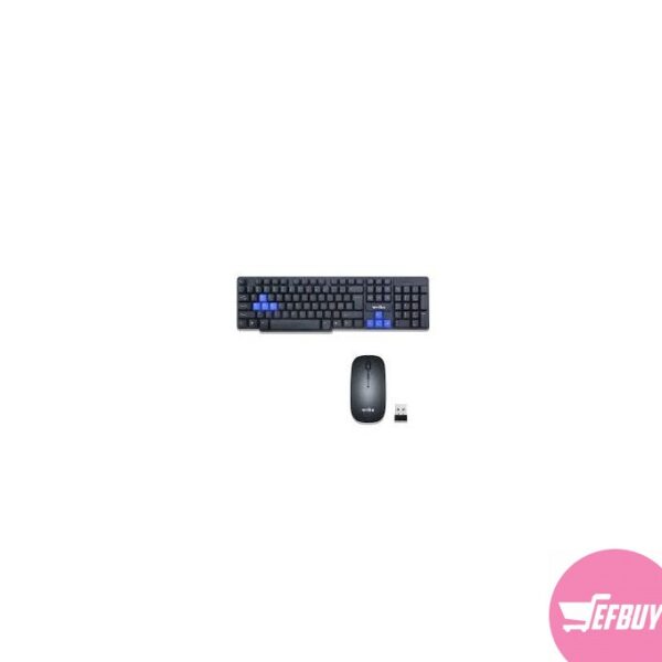 Weibo 10M Wireless Mouse & Keyboard Combo - Black,Blue