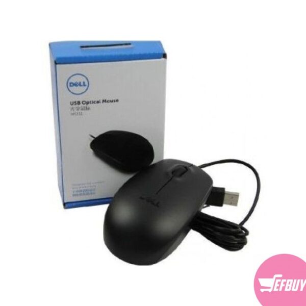 Optical USB Wired 3-Button Plug & Play Mouse - Black