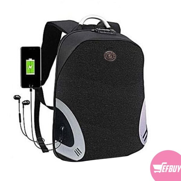 Anti-Theft Laptop Bag with a Charging Port - Black