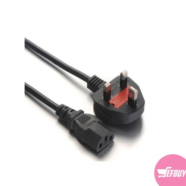 3 Pin AC Laptop Power Cord Adapter Cable Supply PC Desktop - Black