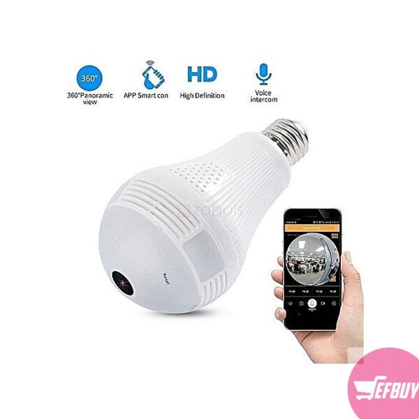 CCTV Bulb Wi-Fi Panaromic 360 Camera - White